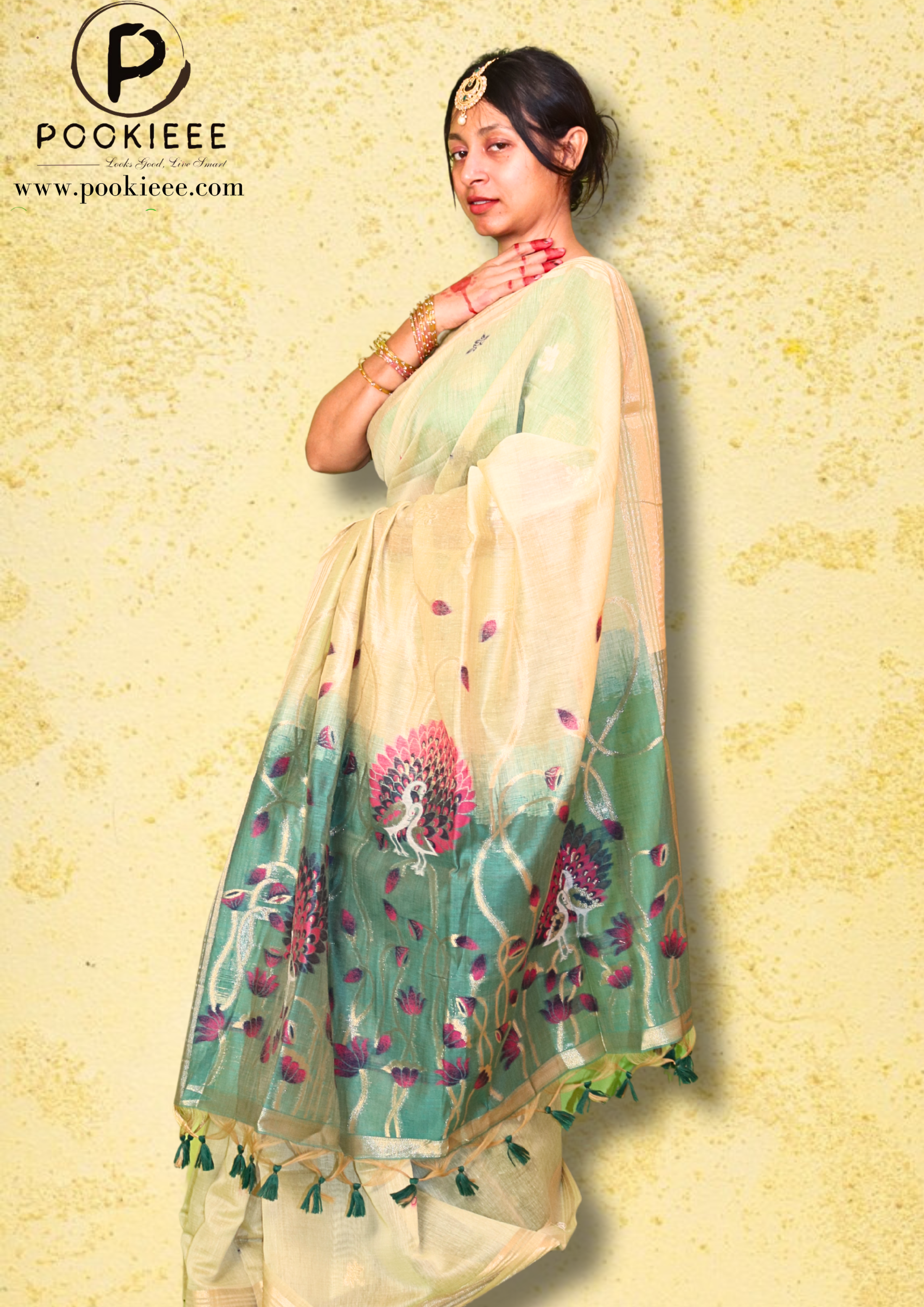 Jamdani Saree with Blouse Piece โ Handwoven Heritage Elegance